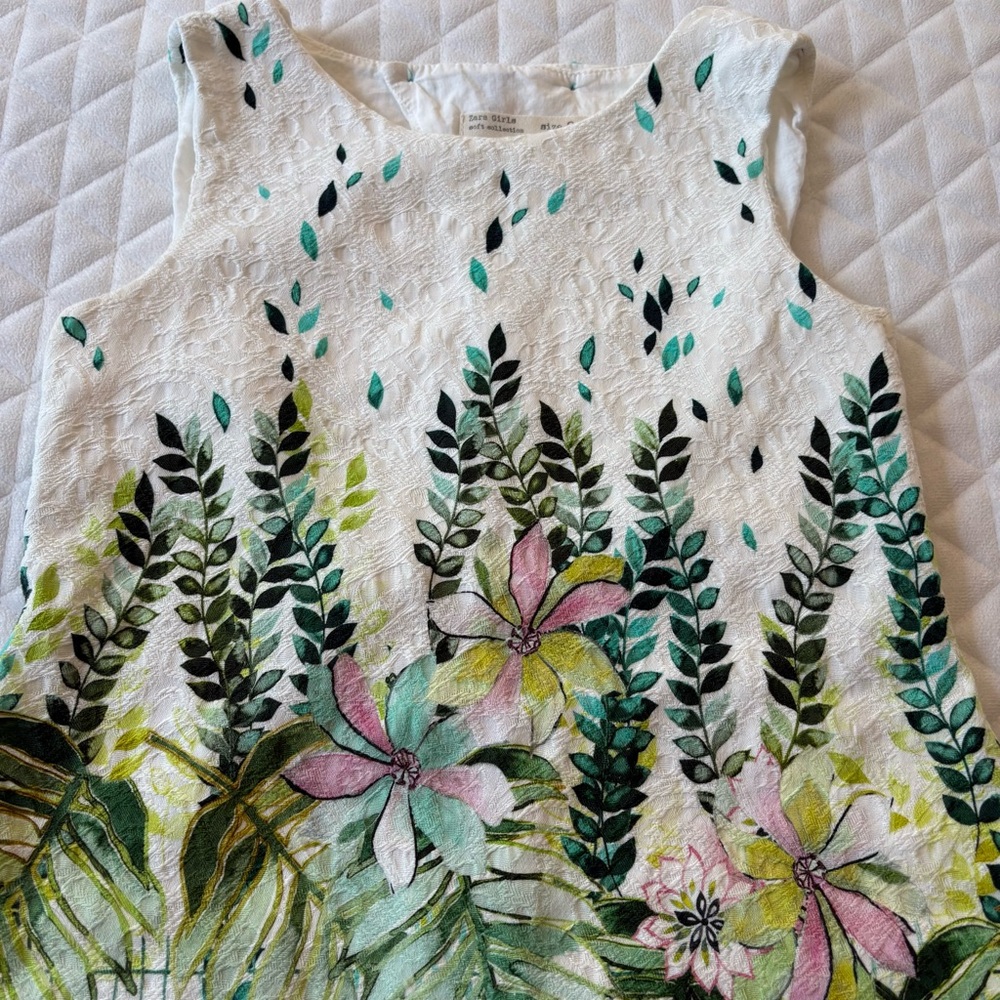Zara Girl’s Floral Dresses Size 7-8 Sheath Soft & Basic Collection BUNDLE Of 2 - Picture 4 of 16